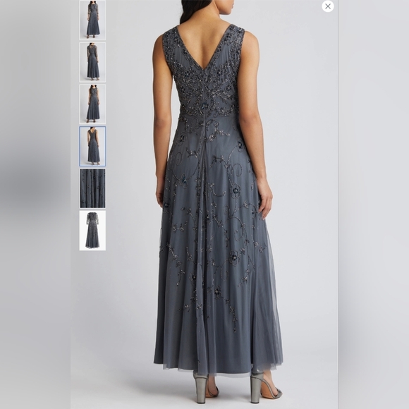 Pisarro Nights-NWOT Beaded Mesh Gown with Jacket - Picture 4 of 6